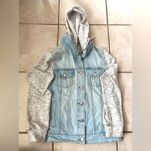 Denim Jacket with Hoodie - Size L